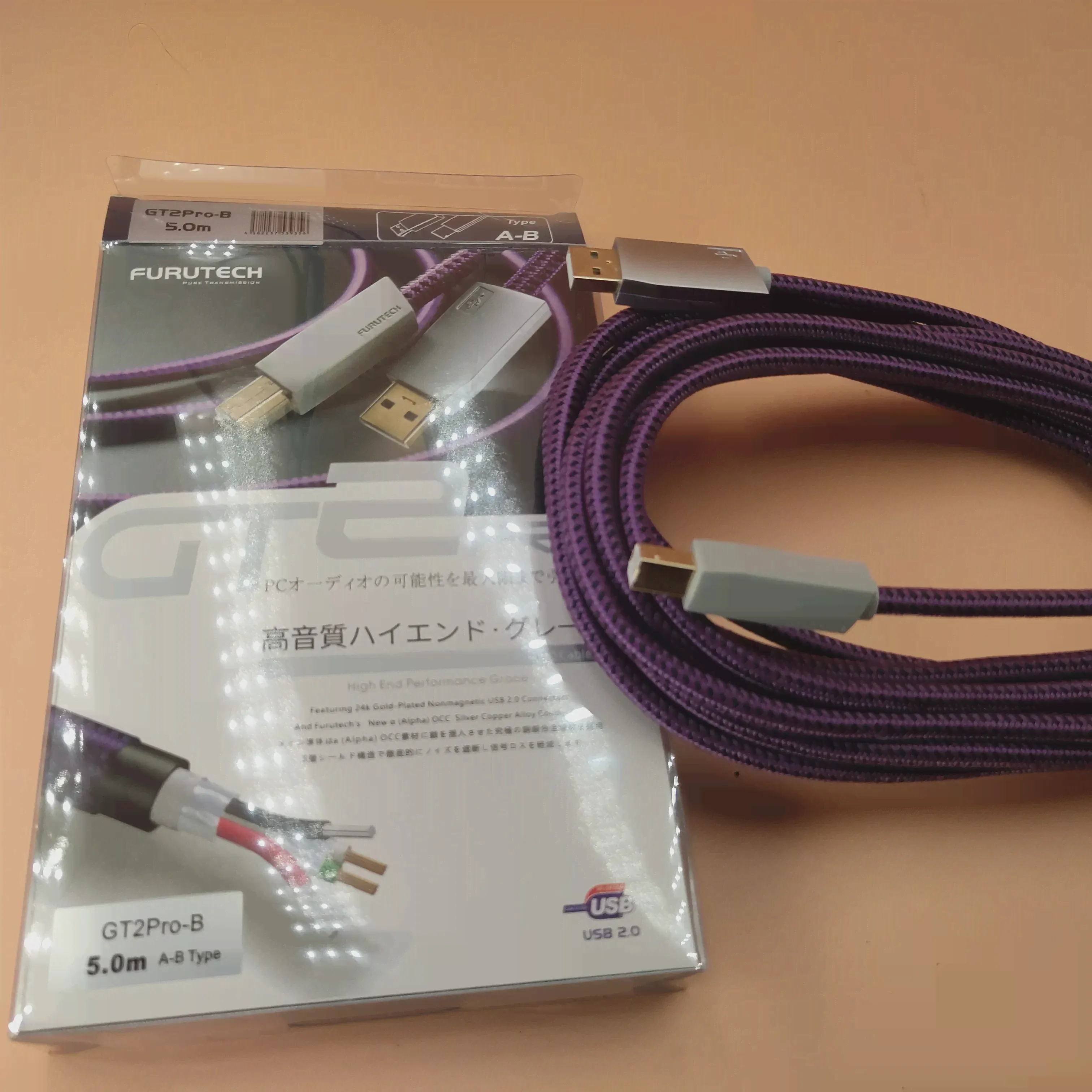 Новинка 2023 оригинальный FURUKAWA FURUTECH GT2 Pro HIFI аудио класса USB-провод Тип A-B декодер DAC кабель передачи данных Высококачественный новыйЯпония (art.: 3920bfc702da2)-2