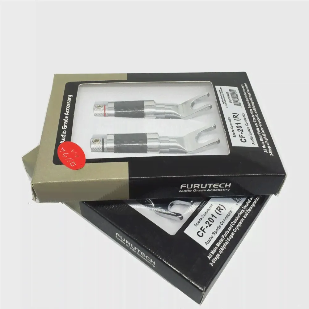 Furutech CF-201 (R) Медные карбоновые соединители с родиевым покрытием, вилки Y Spade, оригинальная коробка