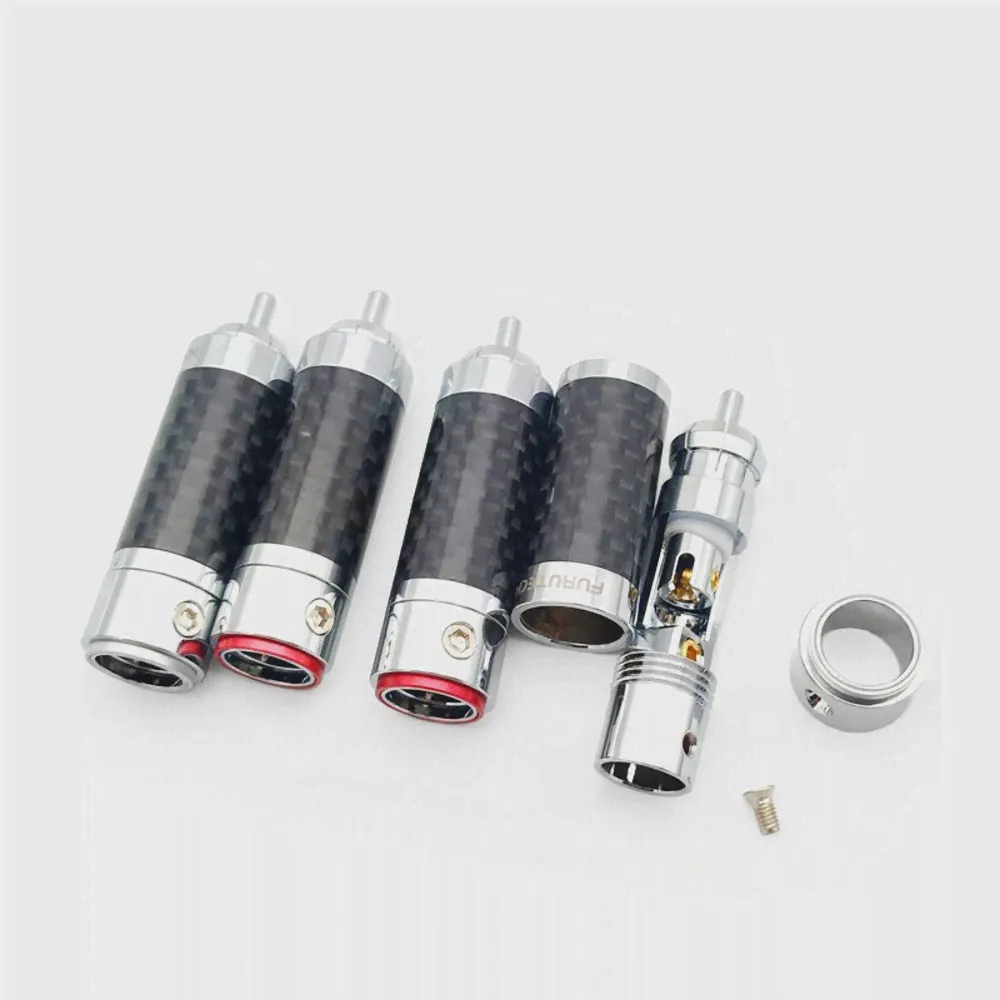 🛍 Hi-Fi Furutech CF-102(R), разъем RCA из углеродного волокна с родиевым покрытием, самоблокирующийся разъем, сигнальный кабель-1