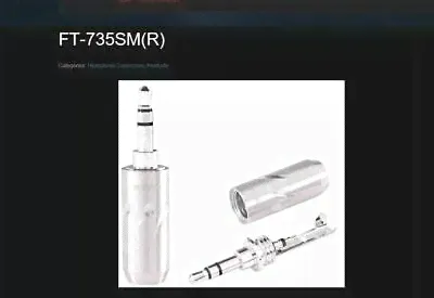 1x Furutech FT-735SM R 3.5mm Stereo Connector Rhodium plated Mini Jack Plug